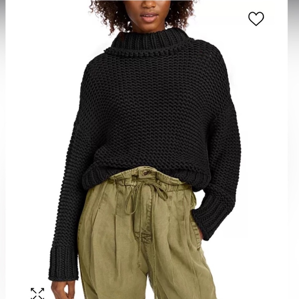 Free People My Only Sunshine Sweater Black, Size Small